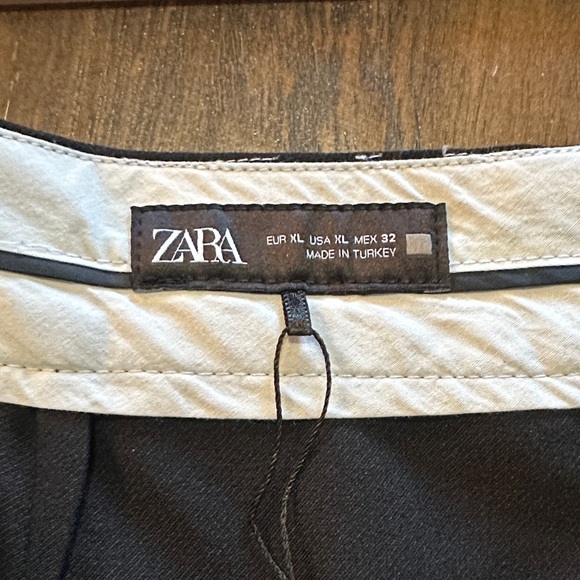 Zara Black Cropped High Waisted Trousers Capri Pants - Picture 7 of 10
